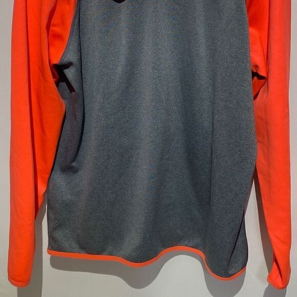 Nike Therma-Fit Women's Just Do it Color Block Gray/Orange Hoodie Sweatshirt XL - Picture 6 of 9